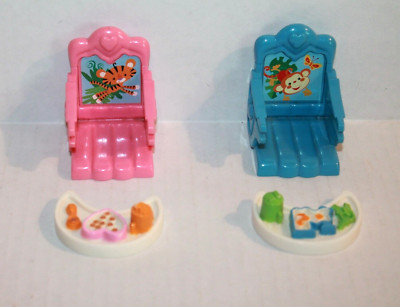 Fisher-Price Loving Family Dollhouse Set of 2 Baby Booster Chair Seats & Trays