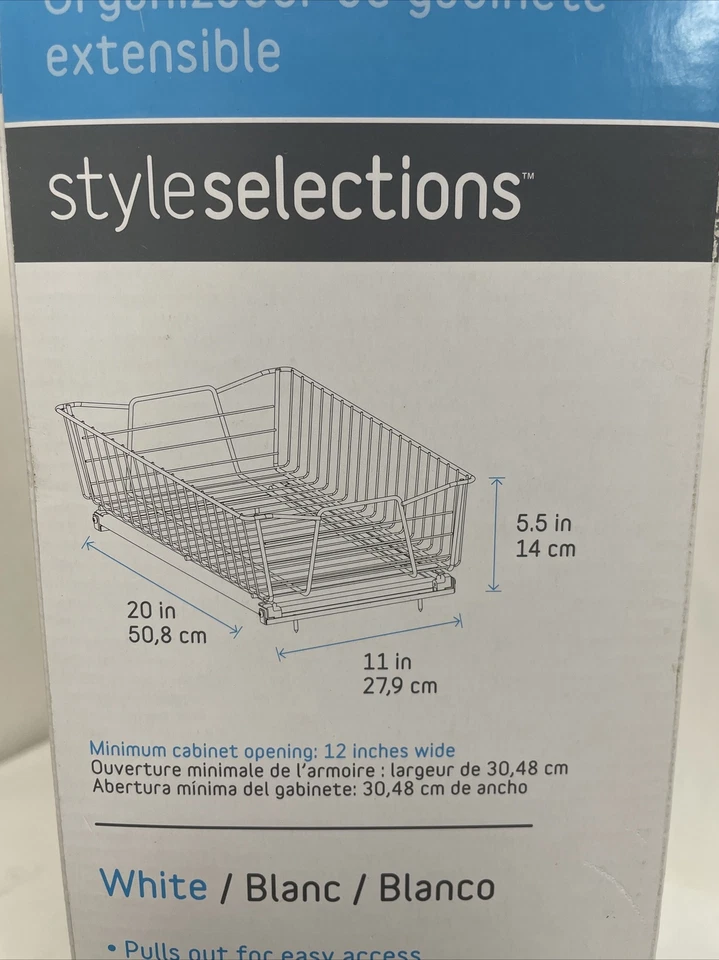 Pull-Out Wire Basket Kitchen Cabinet Organizer Rack Sliding Shelf Drawer R14 - Image 3 of 4