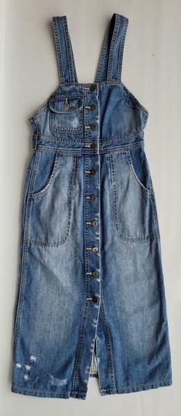 BARDOT Denim Dress Teen Pinafore Blue Maxi Long Dress Petite Size 6