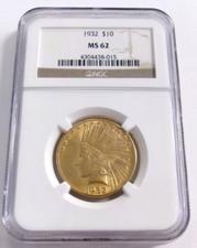 1932 $10 Indian Head Gold Eagle NGC MS 62 015