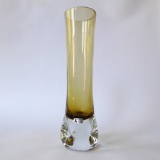 Aseda Glasbruk #4807 Swedish art glass dimple vase, 1970s Bo Borgstrom + label