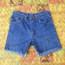 Vintage 70s Wrangler High Rise Zipper fly Cutoff Shorts Talon Zipper 30" waist