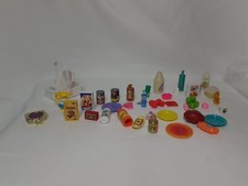 Vintage BARBIE DOLL Name Brand Food, Picnic Baskets, Dishes, Etc