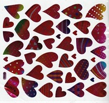 Valentine Foil Pattern Heart Stickers