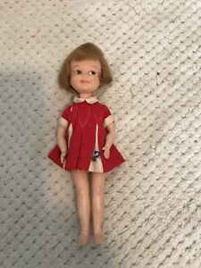 Vintage Deluxe Reading Penny Brite Red & White Doll Dress w Trim