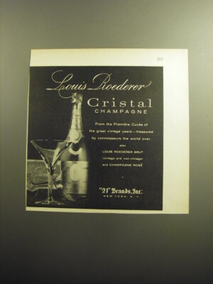 1958 Louis Roederer Cristal Champagne Advertisement