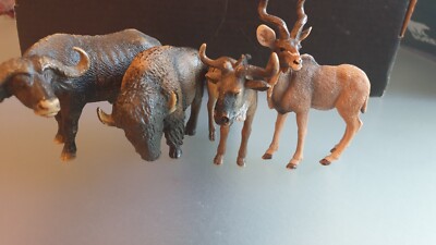 Schleich Sammlung Raritäten Wild Life Safari Gnu, Bison ,Wasserbüffel, Kudu 