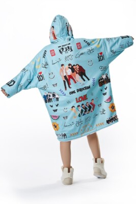 Personalized One Direction Blanket Hoodie,Band Fan Gift Oversize