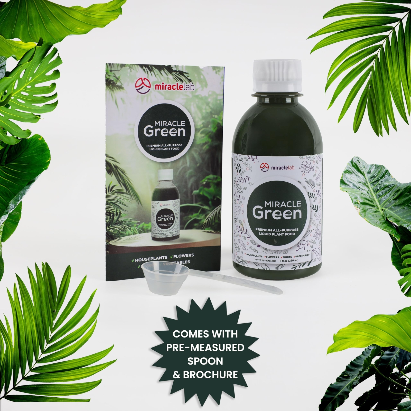 Miracle Green Fast-Acting Liquid Fertilizer- Special Formula with Tree Sap & ...