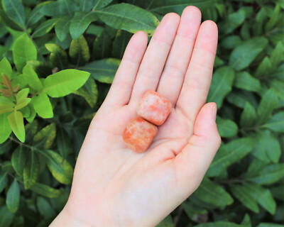 2 Sunstone Tumbled Stones: 'A' Grade Natural Polished Crystals