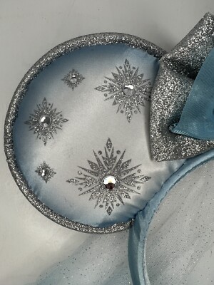 Disney Ears Frozen Elsa Minnie Mouse with Vail Headband 2023 Elsa Minnie Mouse Ears Princess Elsa Minnie Ears Ice Frozen  main image 4