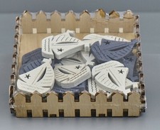 BOMBONIERA SET 24 PEZZI APPLICAZIONE LEGNO BARCA A VELA MARE DECORO DECORAZIONE