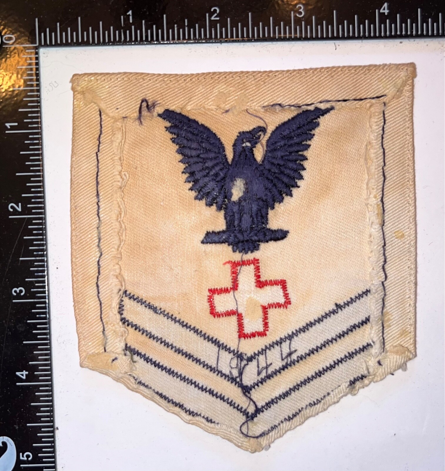 WWII 1944 Dated USN Pharmacist Mate Corpsmen PO 2nd Class White Rate ...