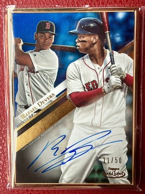 2019 Topps Gold Label Rafael Devers Auto /50 - Framed Autograph Blue #GLA-RD
