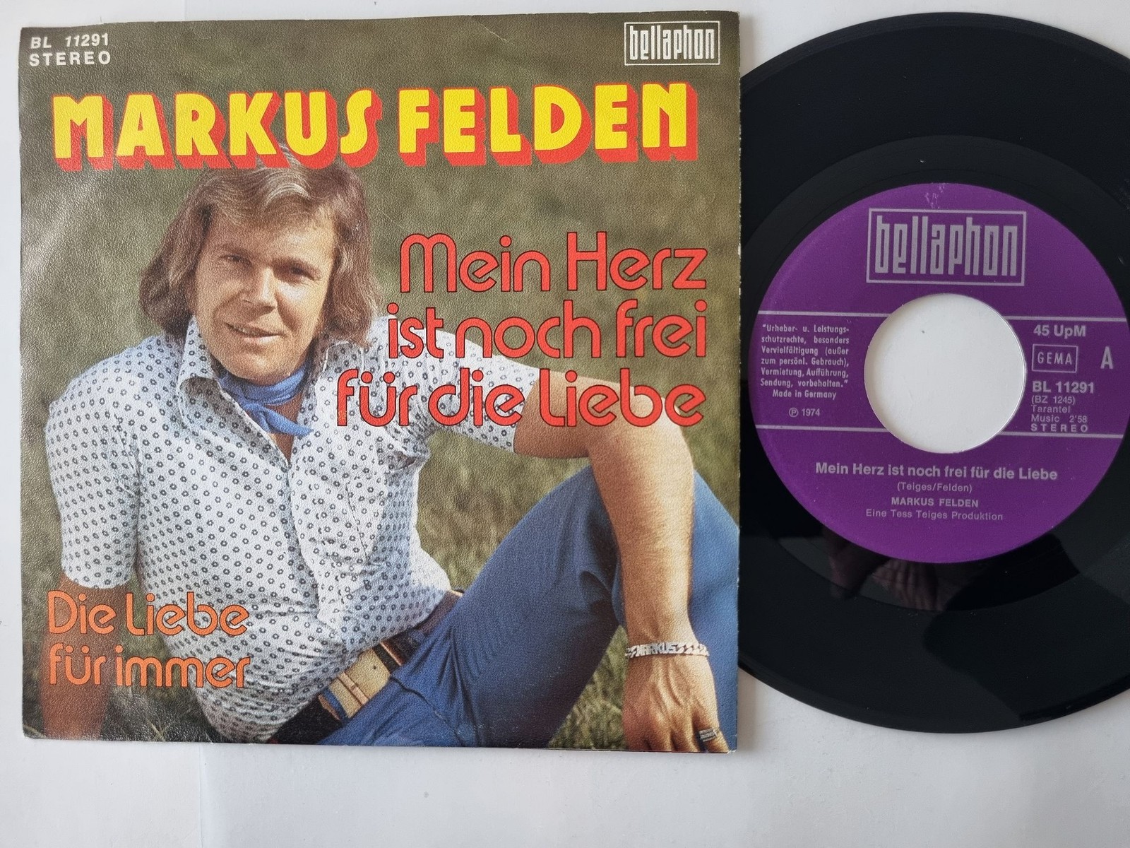 Markus Felden - Mein Herz Ist Noch Frei Für Die Liebe 7'' Vinyl Germany