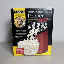 Presto Electric Hot Air Popcorn Popper 04846 Butter Melter 12 Cups NEW
