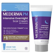 Mederma PM Intensive Overnight Scar Cream, Works with Skin's Nighttime... 