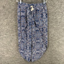 Art Class Pants Girls XL Blue Geometric Drawstring Chino Flat Front Mid Rise