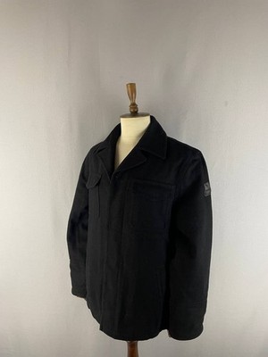 Pall Mall American Classic Mens Shirt Jacket Size XL Black Wool Long Sleeve