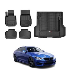OMAC Fu�matten & Kofferraumwanne Set f�r BMW 4er F36 2013-2017 Gummi Schwarz 5x