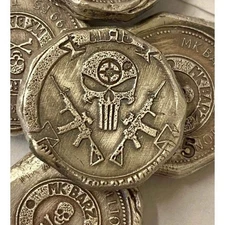 .5 Ozt MK BarZ "Punisher-Anarchy"-Fractional Round Stamped .999 Fine Silver