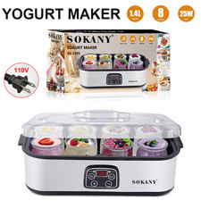 Probiotic Yogurt Maker with Adjustable Temperature Time 8 bowls