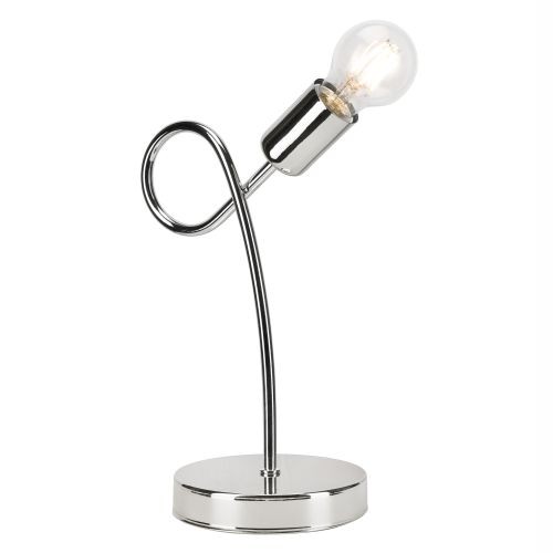 Tischlampe Madalynn Metall In Chrom 31,5Cm Hoch Modern Tischleuchte Schreibtisch-image