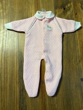 Vintage Baby Girl Quilted Pink Sleeper Footie Bear Moon Size Small