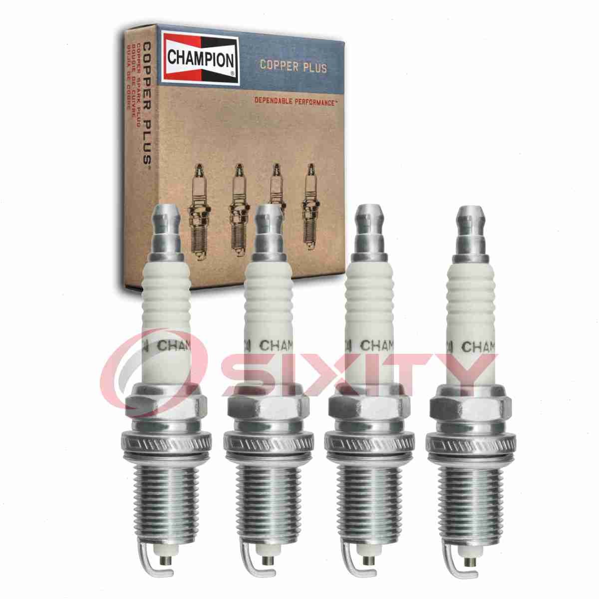 4 pc Champion Copper Plus Spark Plugs for 1987-1989 Volkswagen Golf Ignition ba