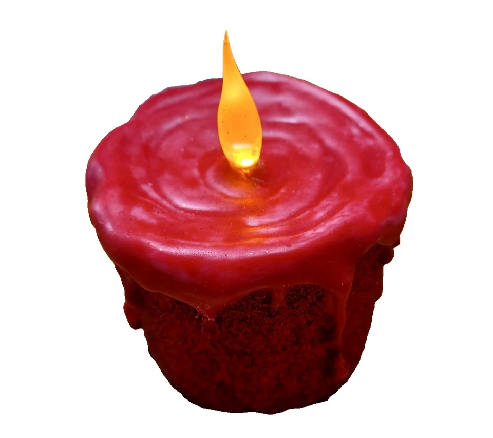 RED SPARKLING WITH MELTING CANDLE TOP BATTERY OPERATED LED - Image 3 of 4