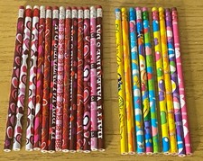 Lot Of 22 Unsharpened Vintage Wood Pencils Valentine  s Day Easter