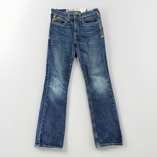 Ariat B5 Slim Jeans Boys Size 16 Dark Wash Denim Blue 100 Cotton Button Zip