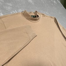 Orvis Mock Neck Sweatshirt Sweater Large Beige Stretch Long Sleeve Pullover