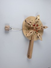 Vintage Wooden CHICKEN Pecking Paddle Toy Game FOLK ART Handmade