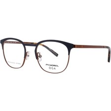 Oga-Morel Men's Eyeglasses Blue/Brown Stainless Steel Full Rim Frame 10154O BM03