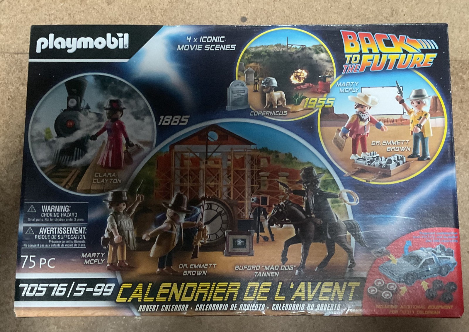 Calendrier de l'Avent Playmobil 70576 Retour vers le Futur avec figurine Marty McFly et Doc