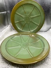 Frankoma Wagon Wheel Prairie Green Dinner Plate 10.5" Set of 2 Western Cowboy