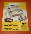 Pentron Clipper Tape Recorder Model RWN Dealer Brochure — photo 1