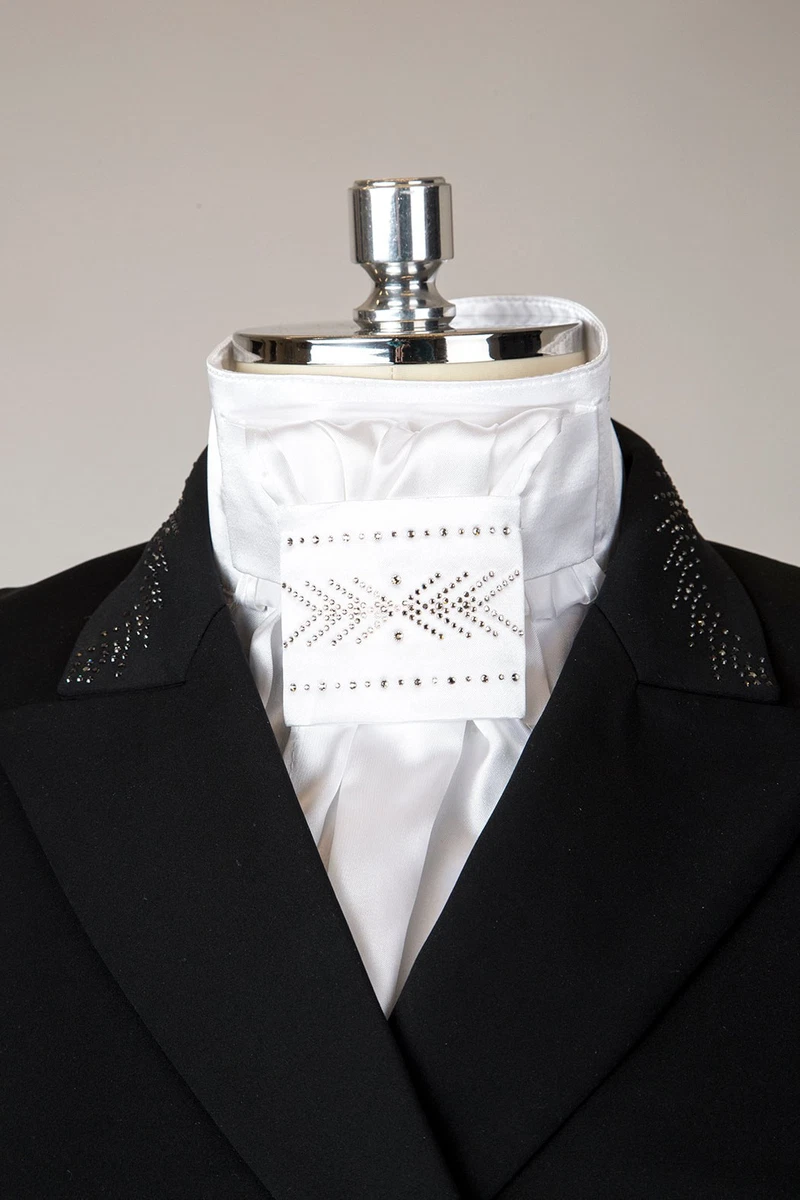 Animo Italia Plastron Xelam weiss mit Perlen und Swarovski Kristallen Neu