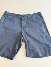 Merona Shorts Mens Size 34 Classic Tailored Flat Front Cotton Blue 10 Inseam