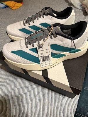 Mens Size 9 - Adidas Adizero Evo SL Cloud White Pure Teal Running Shoes JS4487