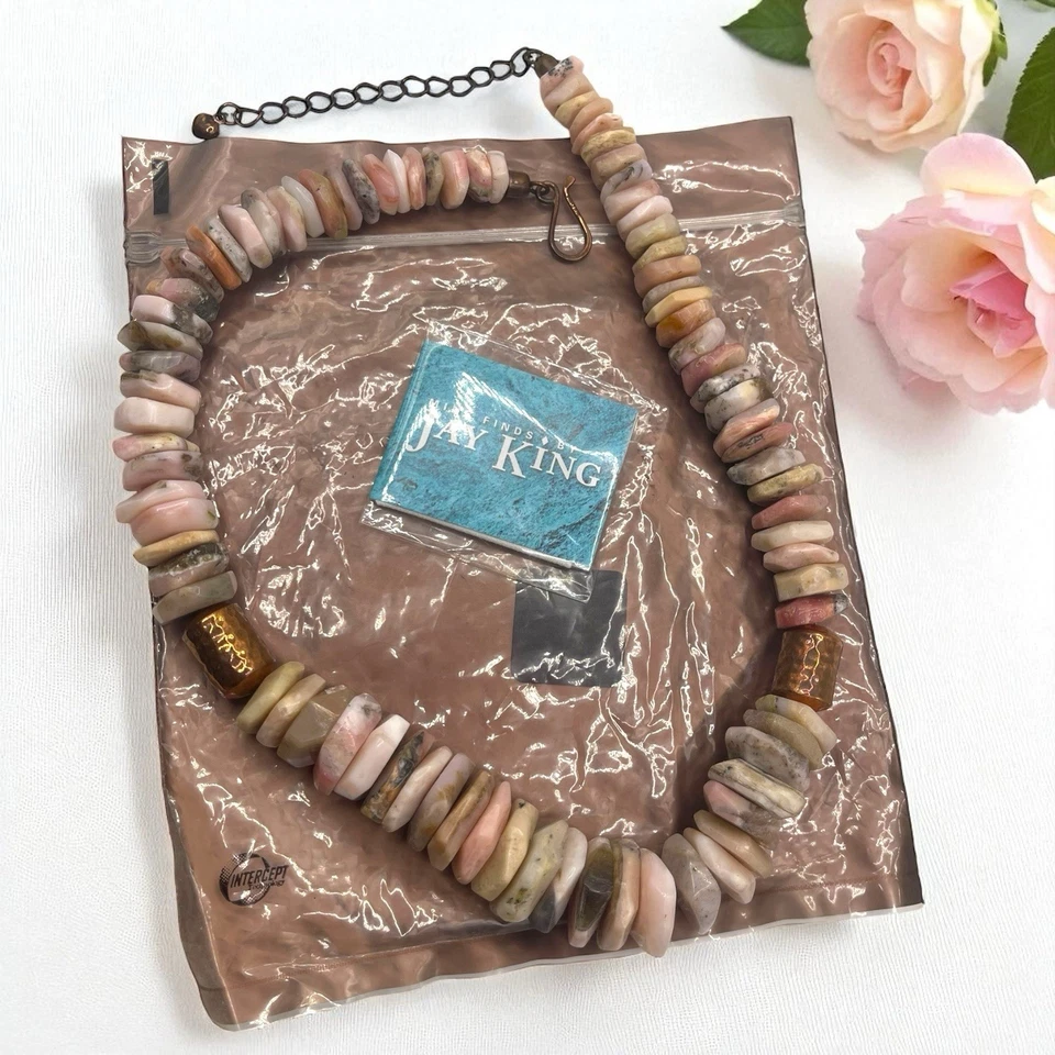 NEW Jay King DTR Copper Natural Raw Quartz Disk Chunky Adjustable Necklace - Image 2 of 4