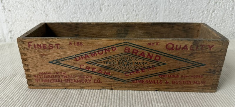Vintage Diamond Brand / National Creamery Co. Wooden Crate / Box