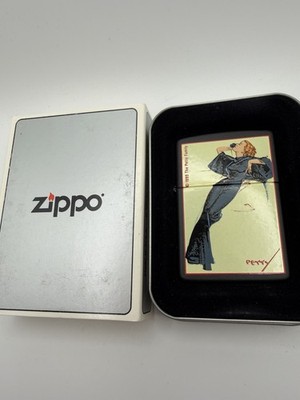Vintage Petty Girl Satin Doll Pinup Girl Black Matte Zippo Lighter New B10