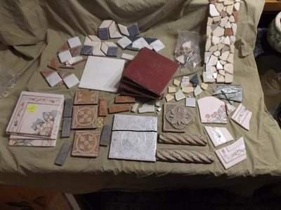 Craft Mosaic Supplies Ceramic Wall Floor Tiles As Is Odd Lot Remnants - Image 1 of 4