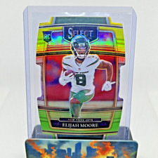 2021 Elijah Moore Panini Select Yellow Green Prizm Die-Cut RC Rookie
