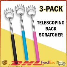 3 Pack Bear Claw Telescopic Metal Extendable Back Scratcher Back Massager NEW