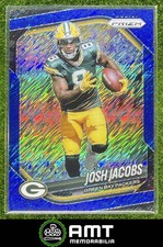 Josh Jacobs 2025 Panini Prizm Blue Shimmer 26/35 Green Bay Packers #188