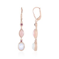 Cavill Ohrringe Damen 925 Silber RoséVergold Weiß Mondstein Opal 3,63Ct
