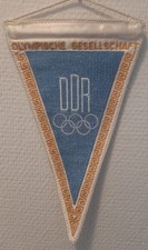 Wimpel Olympische Gesellschaft der DDR Olympia Sport gestickt rar 22,5cm AN384